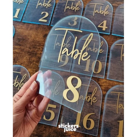 Location Marque Table Plexiglass