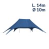 Location Tente de réception étoile BLEUE L.14m Ø10m